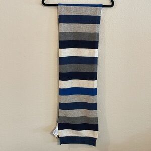 Gap Women's Wool Knit Scarf One Size Blue Stripe Nautical Preppy Contemporary